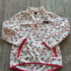 Eddie Bauer Triangular Pattern Fleece Pullover Quarter Zip